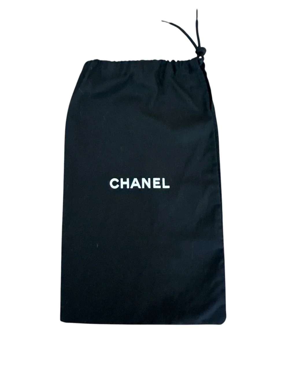 Chanel Black Drawstring Cotton Fabric Dust Bag Authentic Travel Lightweight
